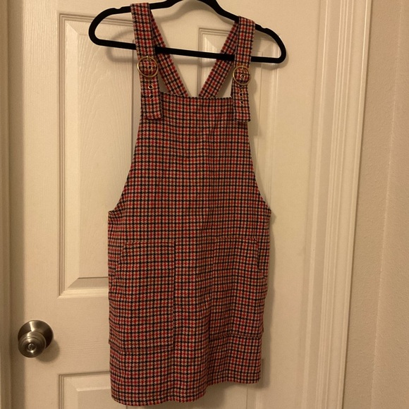 Forever 21 Women's Glen Plaid Overall Dress Size large - Picture 2 of 14